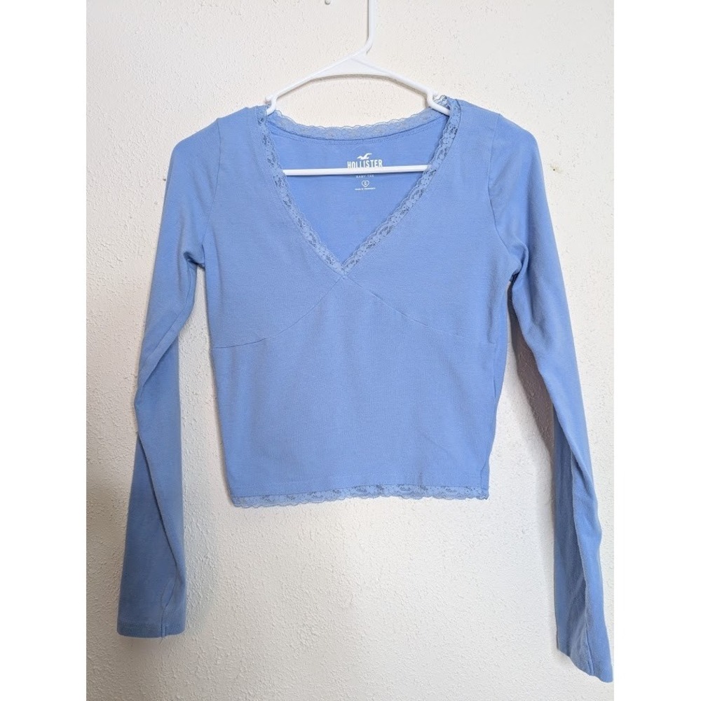 Hollister Baby Tee Lace Womens Size Small Must Have Collection Long‎ Sleeve Y2K